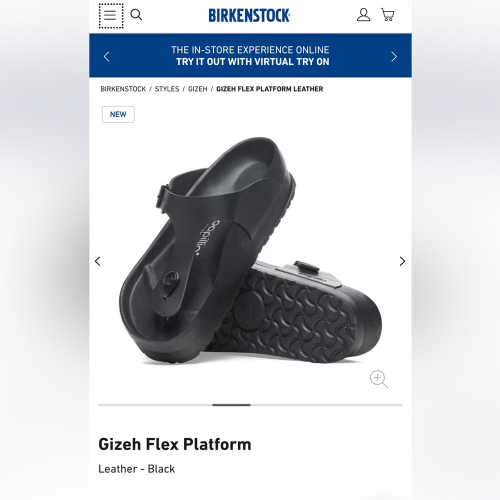 Birkenstock Gizeh Flex Platform Sandals - Black Leather